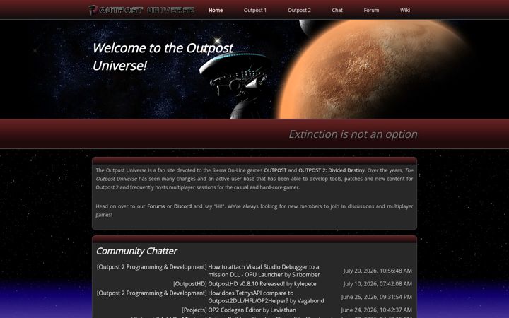 Screenshot of outpost2.net