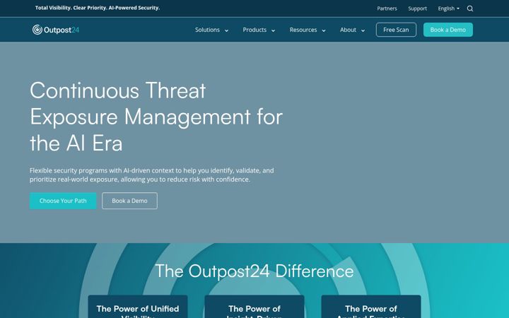 Screenshot of outpost24.com