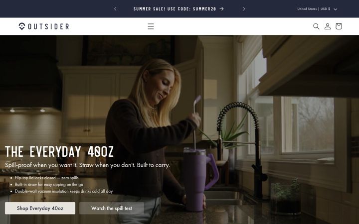 Screenshot of outsider.com