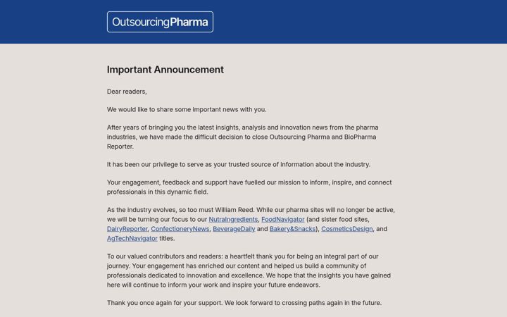 Screenshot of outsourcing-pharma.com