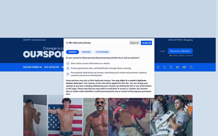 Screenshot of outsports.com