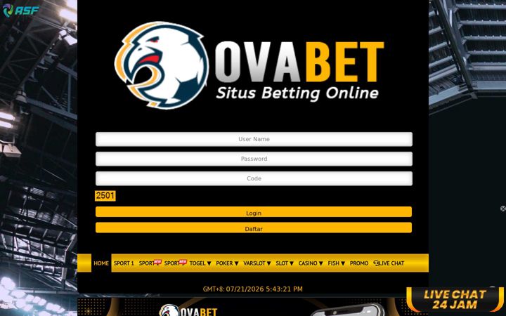 Screenshot of ovabetidr.com