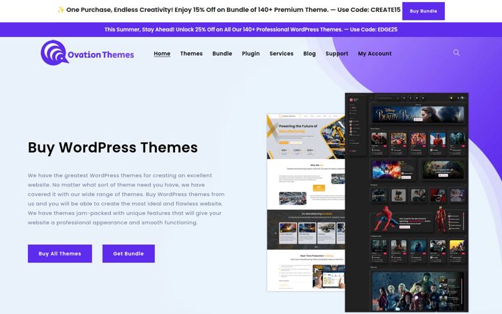Screenshot von ovationthemes.com