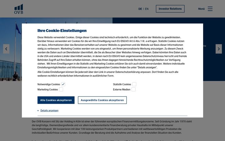 Skärmbild av ovb.eu