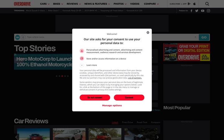 Screenshot of overdrive.in