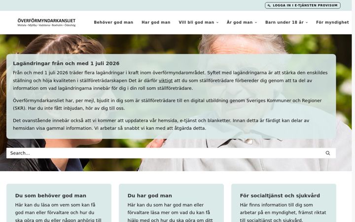 Ekrano kopija overformyndarkansliet.se