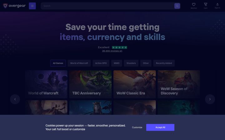 Screenshot of overgear.com