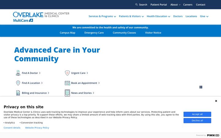 Screenshot di overlakehospital.org