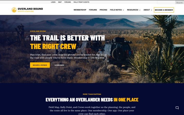 Screenshot of overlandbound.com