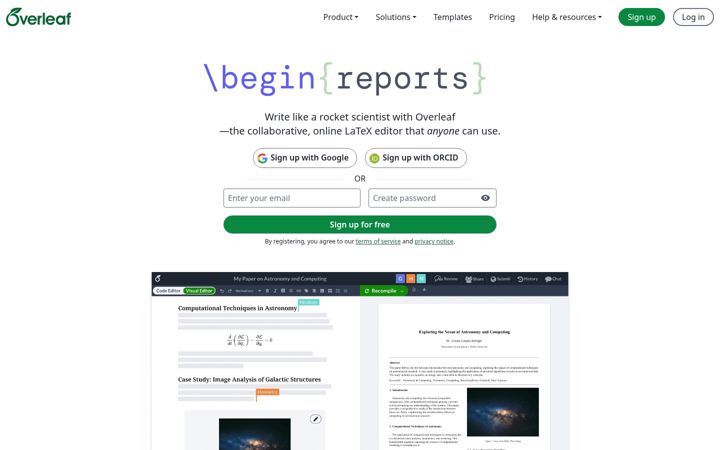 Screenshot di overleaf.com