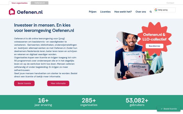 Snímek obrazovky overoefenen.nl