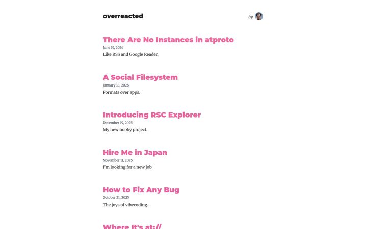 Screenshot of overreacted.io