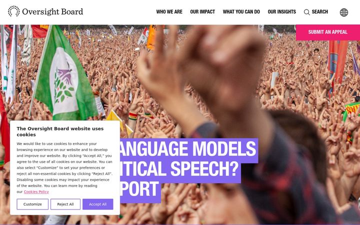 Screenshot of oversightboard.com