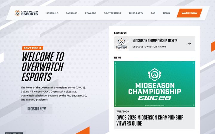 Screenshot of overwatchleague.com