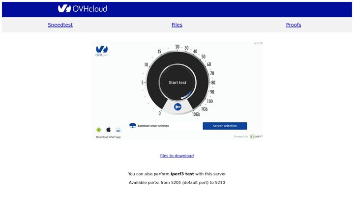 Kuvakaappaus sivustosta ovh.net