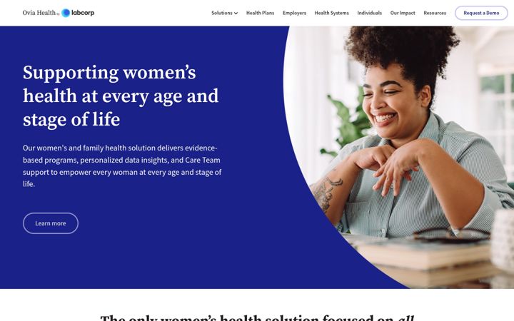 Screenshot of oviahealth.com