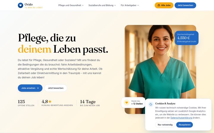 Screenshot of ovido.care