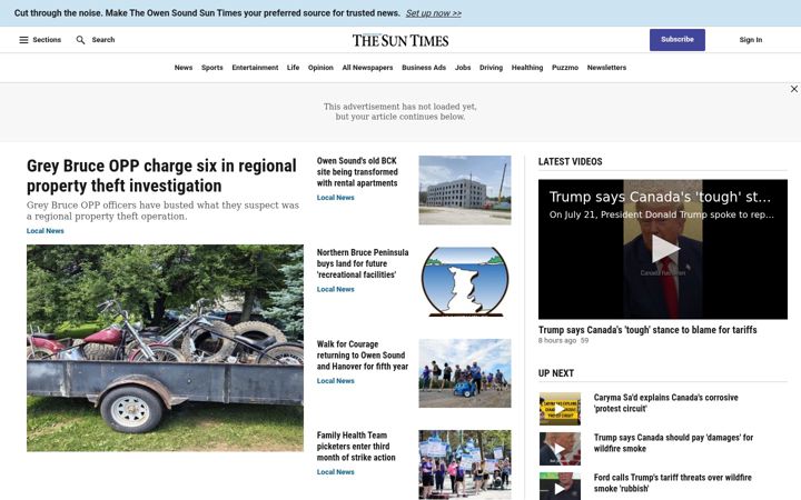 Captură de ecran a owensoundsuntimes.com