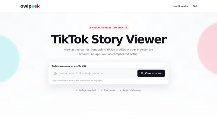Screenshot of owlpeek.net