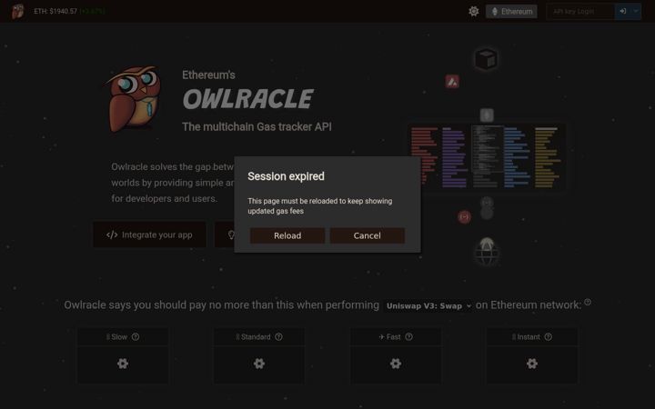 Screenshot of owlracle.info