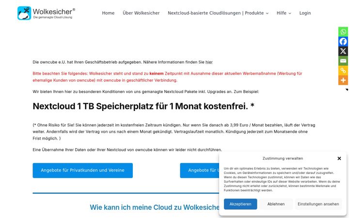 Screenshot of owncube.com