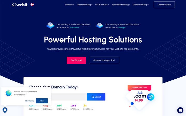 Screenshot of owrbit.com