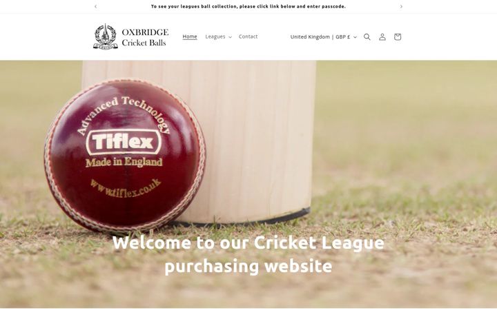 Screenshot του oxbridgeballs-league.co.uk