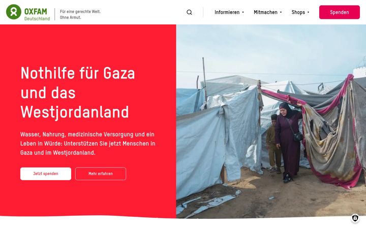 Screenshot of oxfam.de