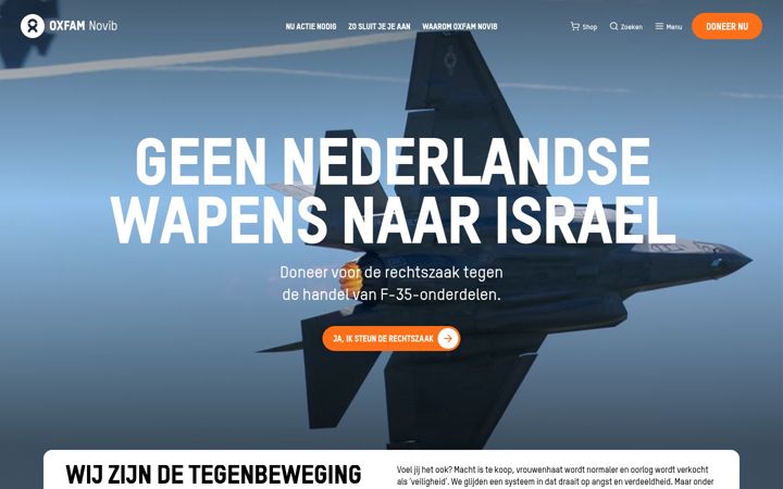 Skjermbilde av oxfamnovib.nl