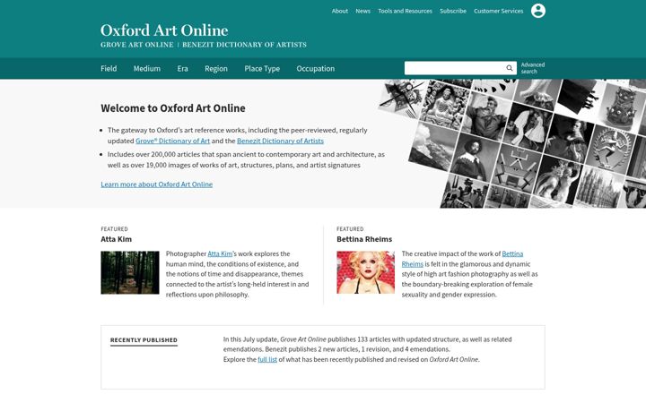 Screenshot of oxfordartonline.com