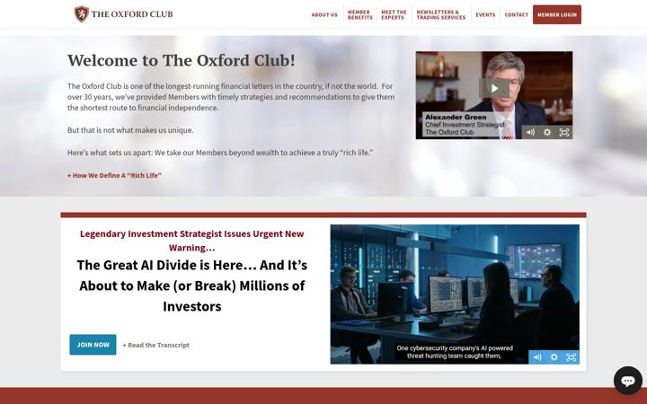 Screenshot of oxfordclub.com