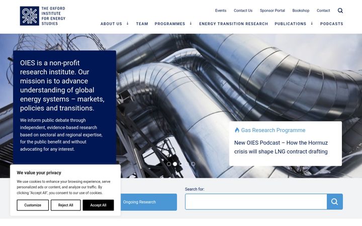 Screenshot of oxfordenergy.org