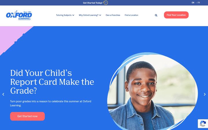 Screenshot of oxfordlearning.com