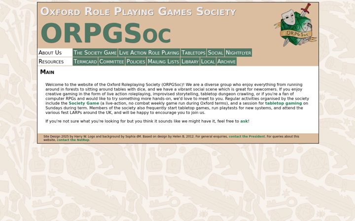 Screenshot of oxfordrpg.com