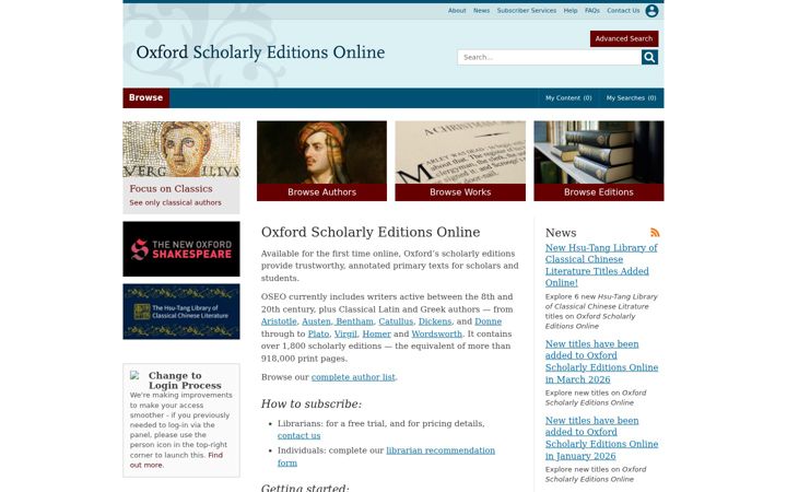 Screenshot of oxfordscholarlyeditions.com
