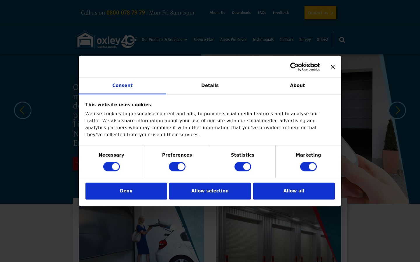 Screenshot of the consent banner shown before any interaction