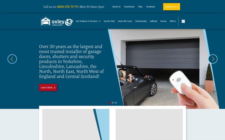 Screenshot of oxleydoors.co.uk