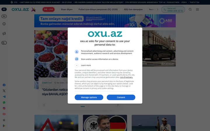 Screenshot of oxu.az