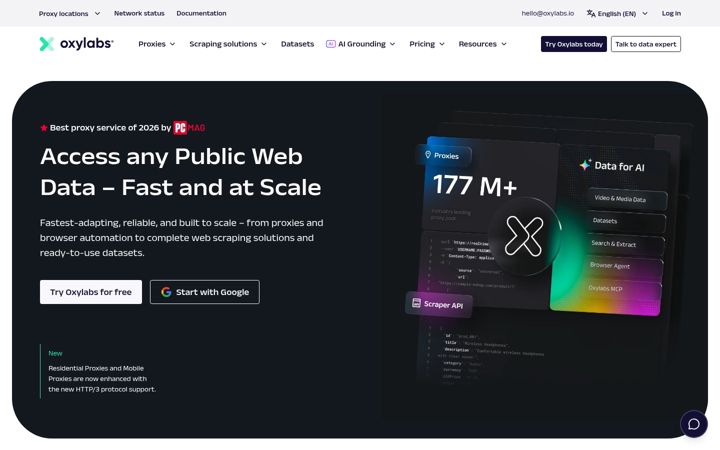 Screenshot ta' oxylabs.io