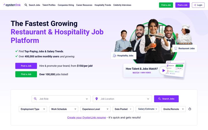 Screenshot of oysterlink.com