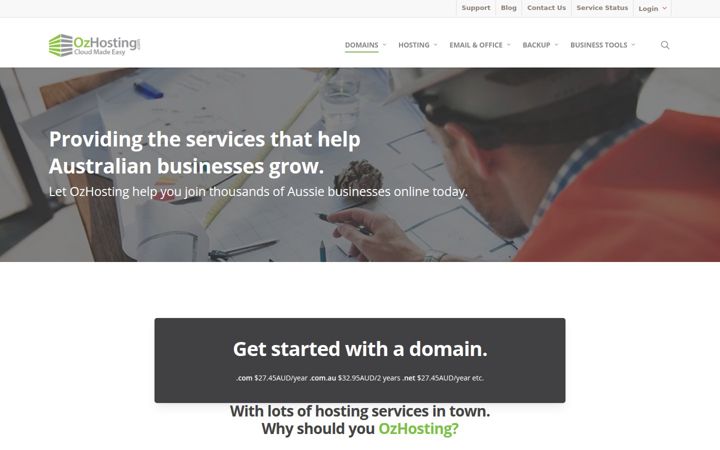 Snimka zaslona za ozhosting.com