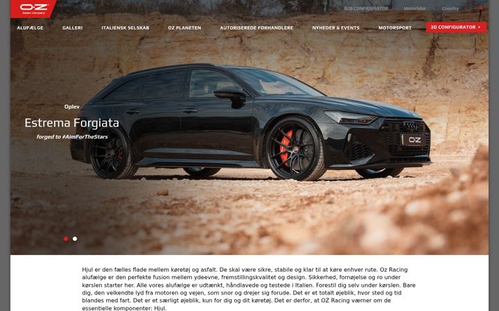 Screenshot van ozracing.com