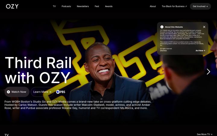 Screenshot of ozy.com