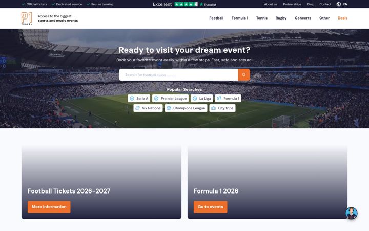 Snímek obrazovky p1travel.com