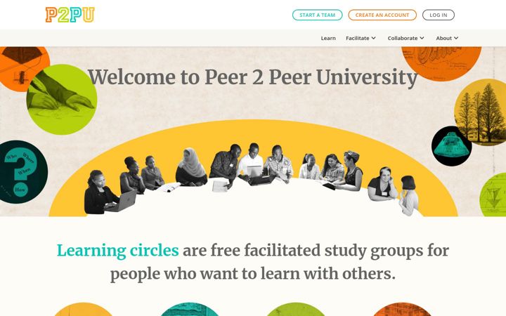 Screenshot of p2pu.org