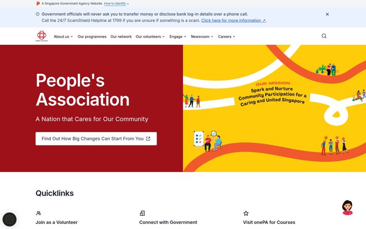 Screenshot of pa.gov.sg