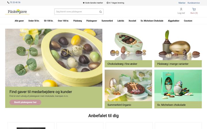 Skærmbillede af paaskegave.dk
