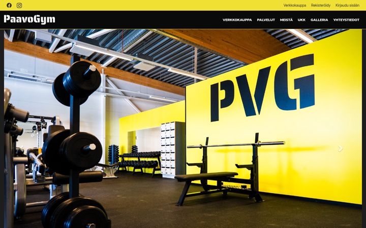 Screenshot van paavogym.fi