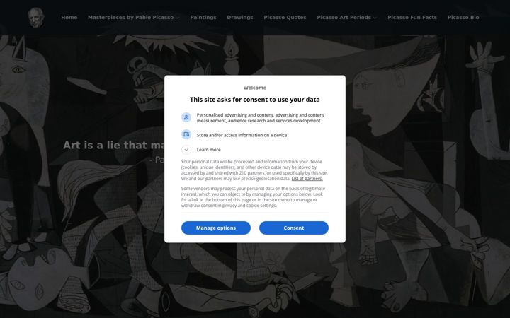 Screenshot of pablopicasso.org