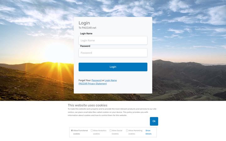 Screenshot of paccar.net